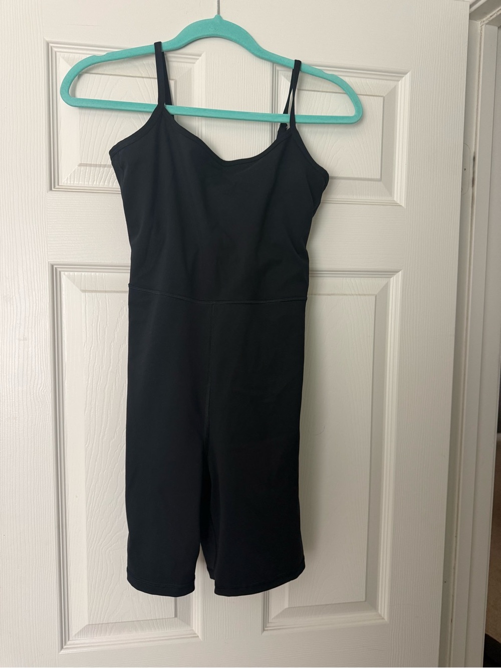 Womens Black One-Piece Romper with Spaghetti Straps